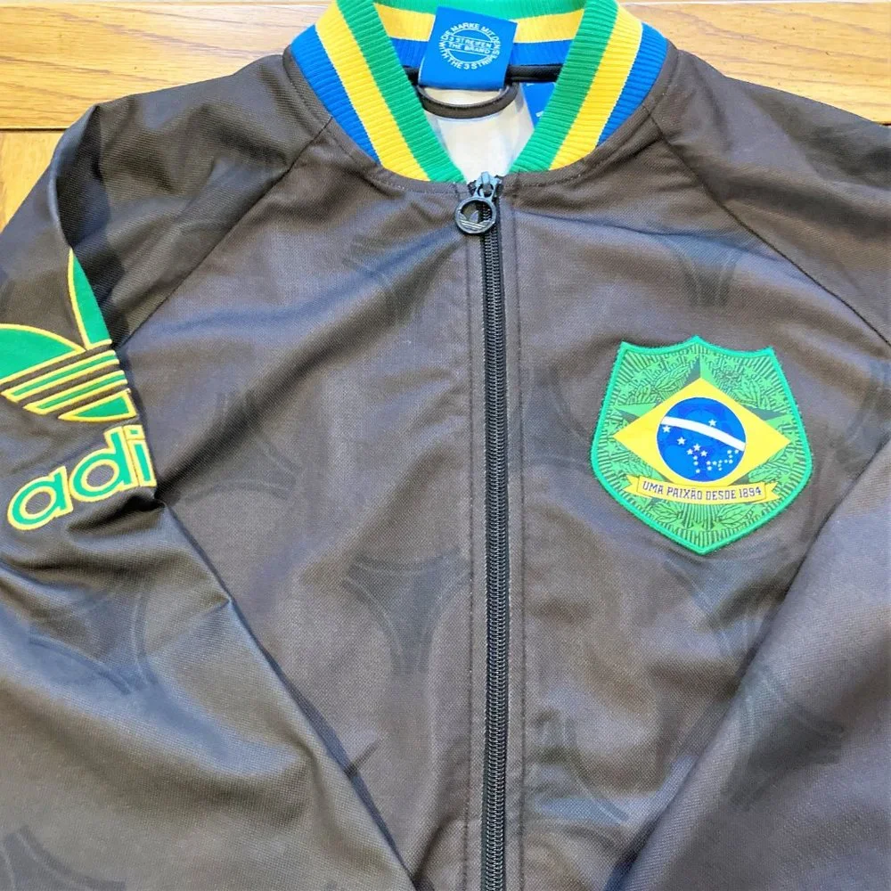 NWT Jacket Soccer Brazil Adidas Retro Official  F77290 L 2XL - Picture 5 of 5